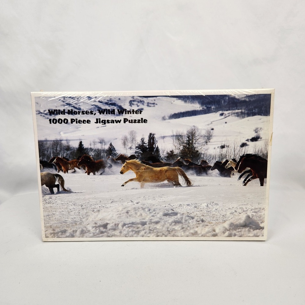 New Sealed "Wild Horses, Wild Winter" 1000‎ Piece Puzzle Running Horses in Snow